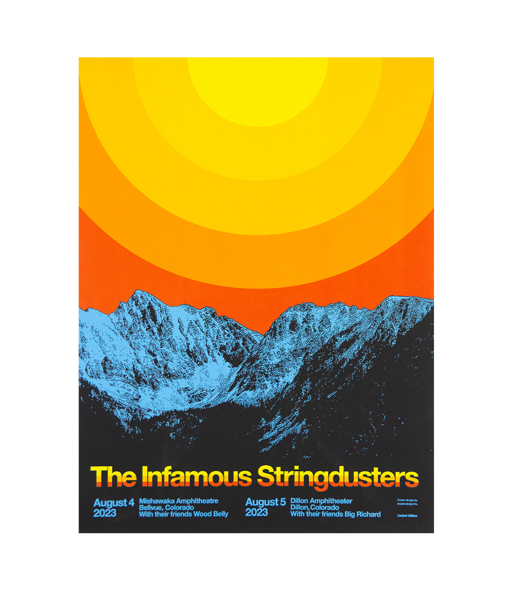Infamous Stringdusters Cover The Infamous Stringdusters Colorado August 2023 Poster (Blue)