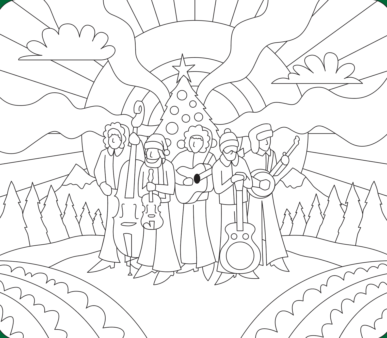 The Infamous Stringdusters Holiday Coloring Page
