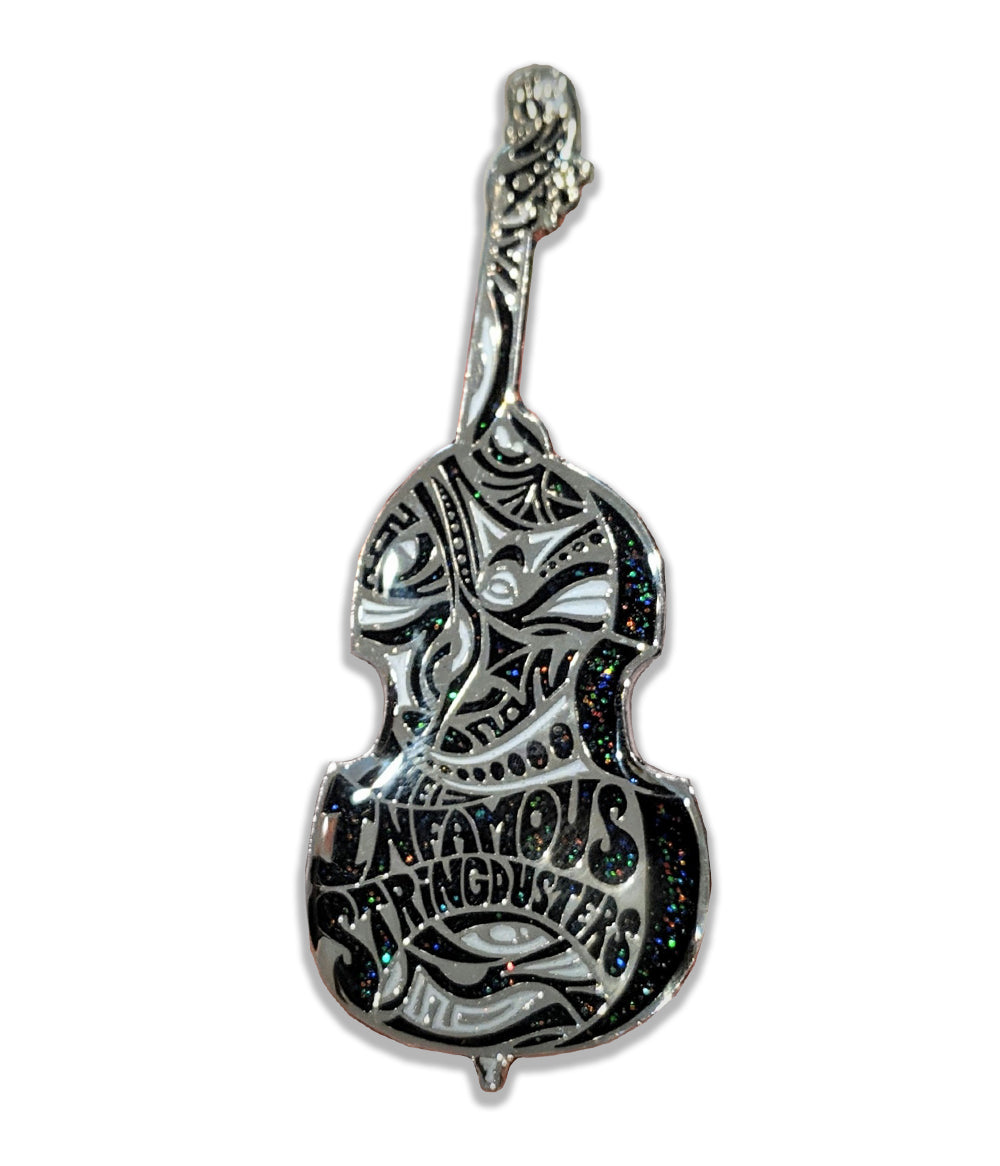 The Infamous Stringdusters Upright Bass Pin (Silver Deep Space - Ltd to 100)