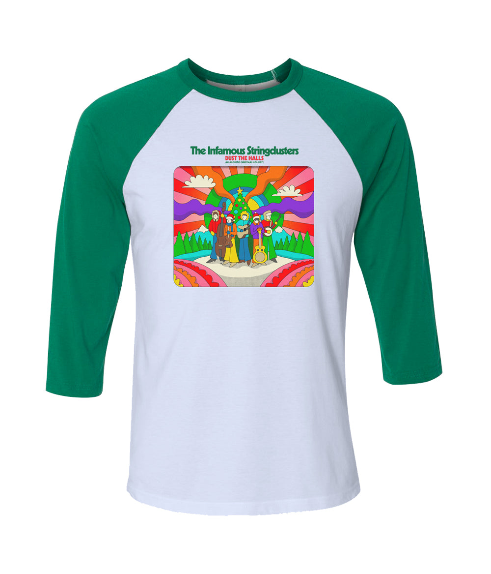 The Infamous Stringdusters Dust the Halls Raglan (Green Sleeves)