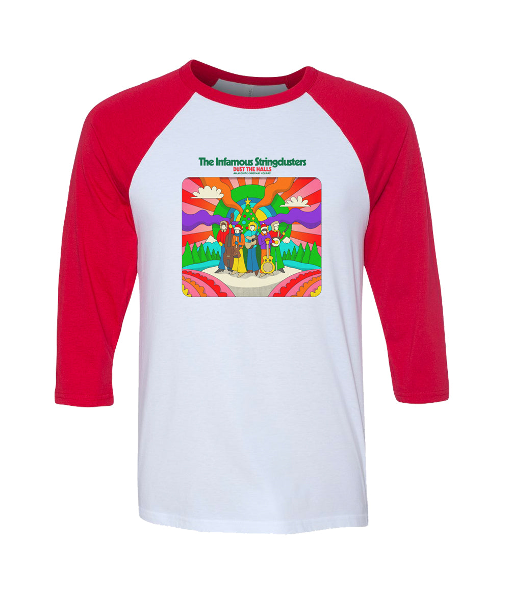 The Infamous Stringdusters Dust the Halls Raglan (Red Sleeves)