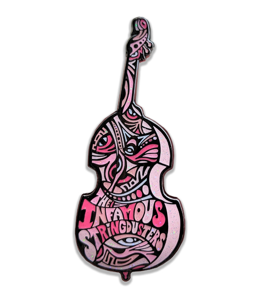 The Infamous Stringdusters Upright Bass Pin (Pink Lady - Ltd to 100)